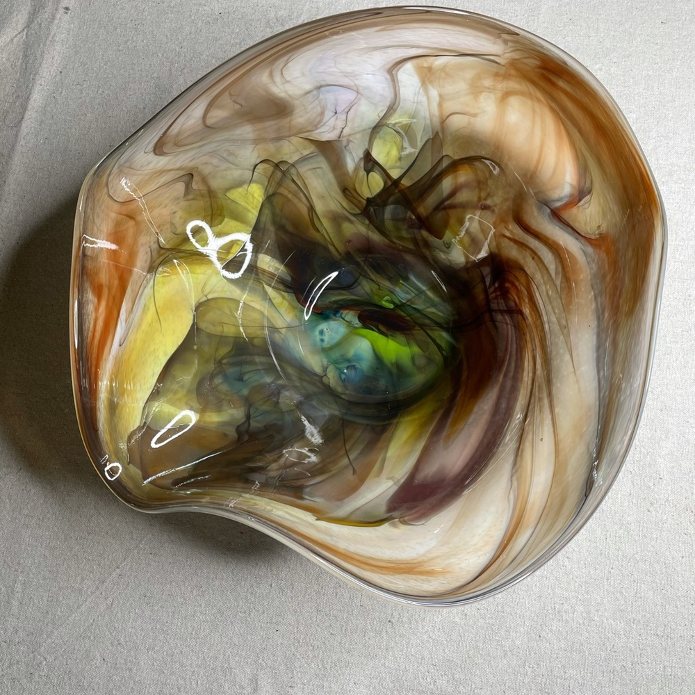Fluted Blown Glass Centerpiece
